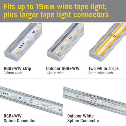 Armacost Lighting Recess Drywall Mount LED Tape Light Accessory Pack, Grey 960008