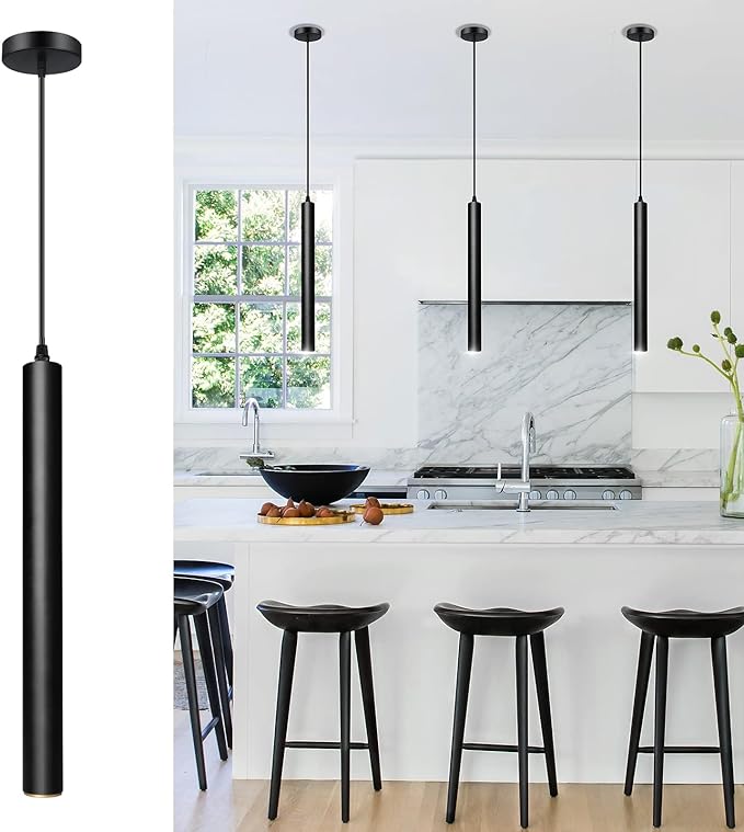 OKELI Modern Pendant Lights 4000K LED Dimmable Pendant Light Fixtures Pendant Lighting for Kitchen Island,Bar,Bedroom, 15.7inch, 10W, ETL, 1Pack