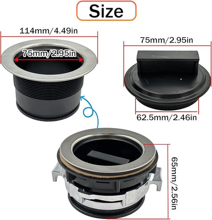 8Pcs/Set Garbage Disposal Sink Flange Kit with Stopper and Splash Guard for Waste King,4.49'' Sink Flange and Drain Lock Nut for Whirlaway,Waste King Garbage Disposal Drain Assembly Kit(114mm)