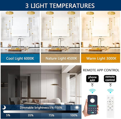 Modern Crystal Chandelier for Kitchen Island 5-Lights LED Pendant Lights Lighting for Dining Room Dimmable Ceiling Hanging 3000K-6000K