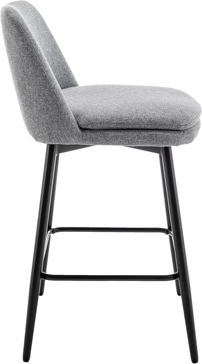 Modern Dining Chairs,Set of 2,Sturdy and Stylish,Simple Natural Design,Swivel Bar Stools with Back,Versatile Use in Kitchen Island Pub,Applicable to Front Porch,Garden,Patio,Reception Room,LIGHTGREY-