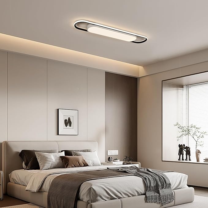 28.3 Inch Smart LED Ceiling Light,40W High Brightness Linear Flush Mount Light Fixture,Dimmable Long Led Ceiling Lamp with Remote Control for Kitchen,Garage,Hallway,Laundry,Study Room.