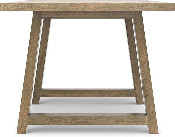SIMPLIHOME Whitley Dining Table - 72 inch Wide Solid Mango Wood Rectangular Table in Grey Wash, Modern Farmhouse Style for Dining Room or Kitchen with Extra-Thick Trestle Base, Seats 6