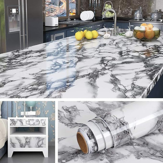 Livelynine 36x197 Wide Grey Contact Paper for Countertops Waterproof Vinyl Countertop Paper Adhesive Wallpaper Peel and Stick Countertops Kitchen Laminate Sheets Desk Top Cover Bathroom Counter