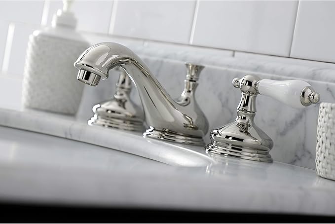 Kingston Brass KS1166PL 8 in. Widespread Bathroom Faucet, Polished Nickel
