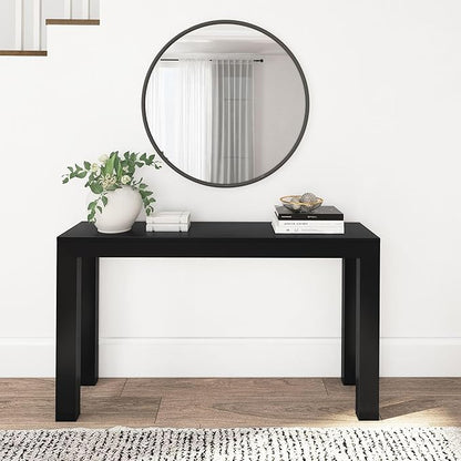 Plank+Beam Modern Solid Wood Console Table, 56 Inch, Sofa Table, Narrow Entryway Table for Hallway, Behind the Couch, Living Room, Foyer, Easy Assembly, Black