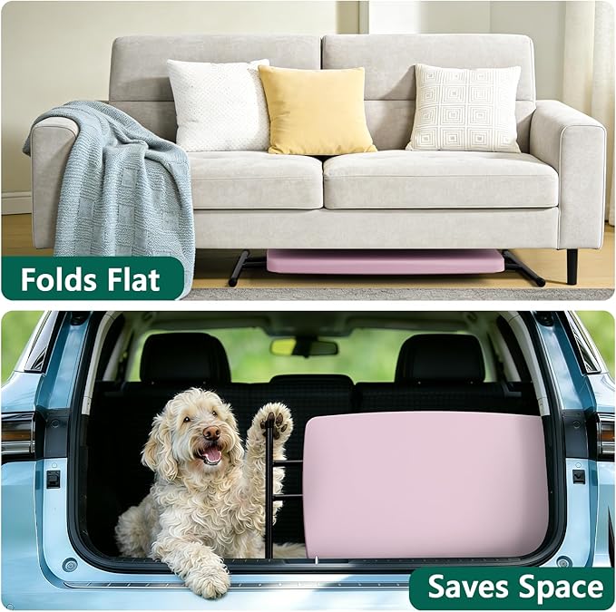 30 Inch Folding Table Set of 2, Adjustable Height TV Tray for Small Spaces, Heavy Duty Foldable Utility Table for Laptop, Dining, Camping, No Assembly, 200 lbs Capacity, Pink Granite