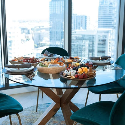 Fab Glass and Mirror 48 Inch Round Tempered Glass Table Top- (Flat Polished Edge) Table Top -1/2” Thick Round Glass Table, Dining, Coffee, and Office Tables