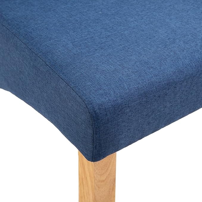 Modern Dining Chairs Set of 4 Blue Fabric Upholstered Wooden Frame Accent Chairs for Dining Room Kitchen Living Room Farmhouse Furniture