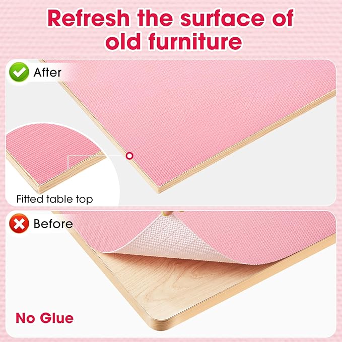 Drawer and Shelf Liner, Non-Slip Kitchen Cabinet Liners Non-Adhesive Thick Strong Grip Waterproof Washable Mats Protect Dresser Shelves Cupboard Bathroom Cabinets, Pink, 18 in X 10 FT
