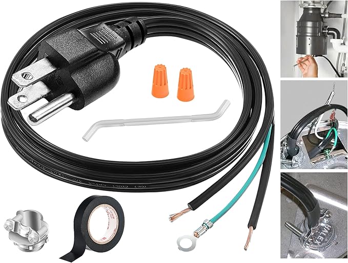 3 Foot CRD-00 Garbage Disposal Power Cord Compatible with InSinkErator, Badger, CoverControlPlus, Essential, Septic Assist Garbage Disposal Model