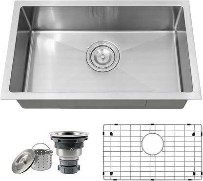 RV Kitchen Sink 25 X 15 inch,Undermount Kitchen Sink with 7 inch Depth,Stainless Steel Kitchen Sinks for RV,Outdoor Caming Van Sink