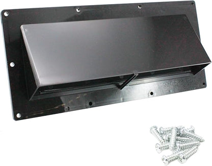 X-Haibei RV Range Hood Exhaust Vent Cover, RV Stove Bathroom Vent Cover Outside Damper for Motorhome Trailer Camper 11.5" with 10pcs Screws (Black)