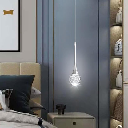 Modern Pendant Lights for Kitchen Island LED Dimmable Crystal Glam Ceiling Pendant Lighting for Dining Room Hallway Bedroom Corner Lamp Brushed Nickel
