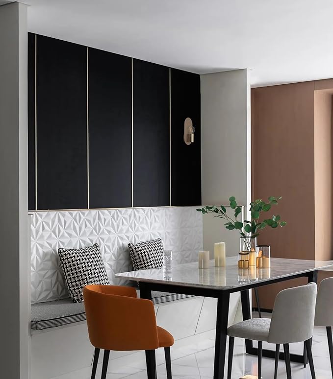 Safiyya 393"x17.7" Black Peel and Stick Wallpaper Decorative Self-Adhesive Black Contact Paper Waterproof Removable Wallpaper for Wall and Furniture Covering Vinyl Rolls
