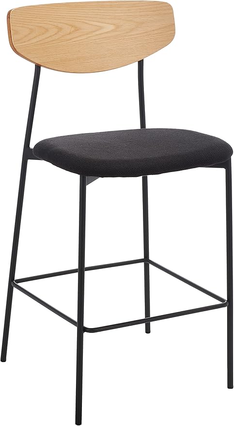 SAFAVIEH Home Collection Ryker Oak/Black 26-inch Counter Stool (Fully Assembled)