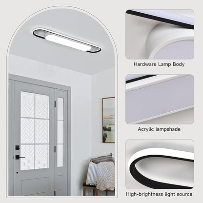 3Ft Cool White Modern LED Ceiling Lighting,50W Metal Linear Ceiling Lamp,6500K High Brightness Simple Long Light for Kitchen Dining Living Room Laundry, Garage Cloakroom Lighting (36.2Inch)