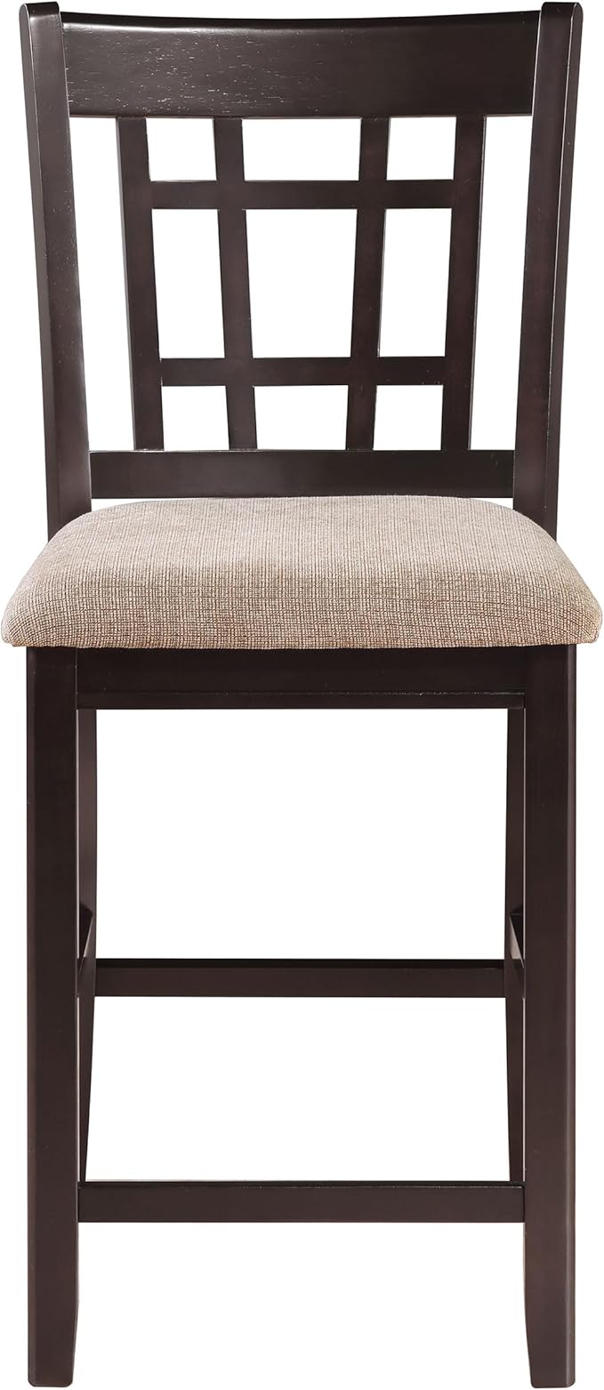 Coaster Home Furnishings - LAVON - 5-Piece Counter Height Dining Set - Oval Extendable Table with Storage & 4 Upholstered Chairs - Dining Room & Kitchen - Light Chestnut - 105278-S5