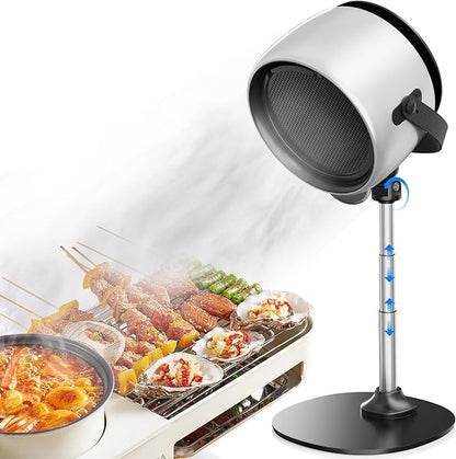 Portable Kitchen Range Hood,3-Fan Speeds and Large Oil Collection Cup, Desktop Range Hood with Battery Powered,Low-Noise Smoke Control for Apartments, Indoor BBQ, RV & Dorm