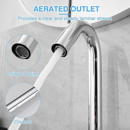 BWE Touchless Bathroom Sink Faucet,Chrome Automatic Motion Sensor Faucet,Hand-Free Electric Smart Commercial Sink Faucet,with Hole Cover Plate and Control Box,Battery or Plug-in Powered