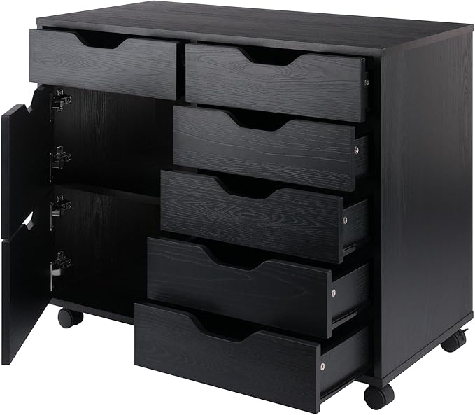 Winsome Halifax Mobile Storage Cabinet with Doors & Drawers, Stylish & Functional Home Storage Cabinet for Filing, Kitchen Organization, Moveable Furniture for Office, Dorms, Apartments
