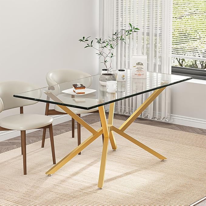 30 Inch Metal Table Base for Dining Room, Heavy Duty Table Legs for Glass, Marble, and Wood Tops, Furniture Legs for Home,Kitchen,Office (Gold)