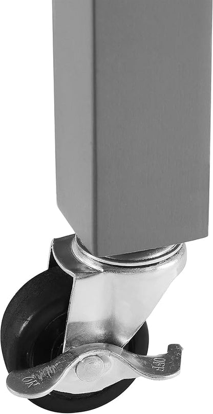 Crosley Furniture Chloe Stainless Steel Top Rolling Kitchen Island Storage Cart, Microwave Stand, Wine Rack, Gray