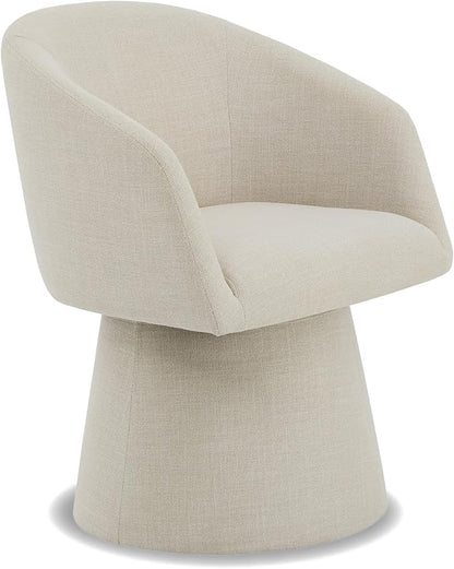 KISLOT Swivel Dining Chairs Modern Accent Armchair Side Deskchair for Diningroom Vanity Bedroom Livingroom Reading Room,Linen,1 Box
