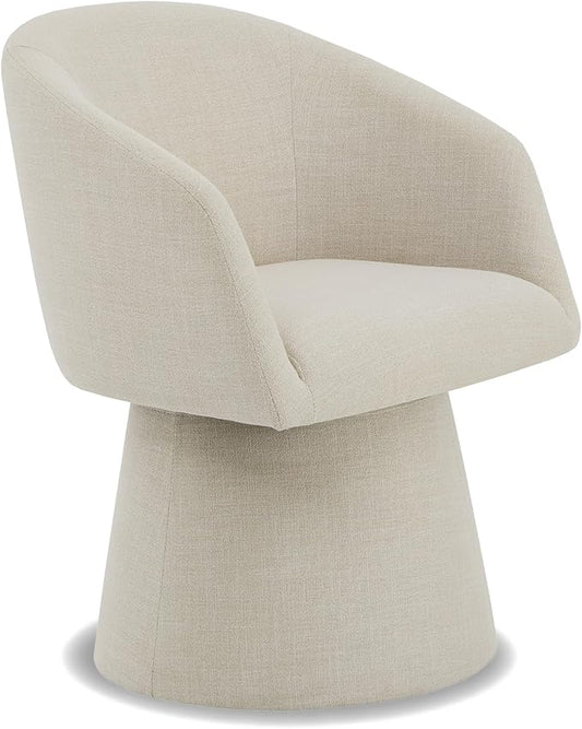 KISLOT Swivel Dining Chairs Modern Accent Armchair Side Deskchair for Diningroom Vanity Bedroom Livingroom Reading Room,Linen,1 Box