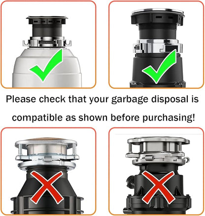 8Pcs/Set Garbage Disposal Sink Flange Kit with Stopper and Splash Guard for Waste King,4.49'' Sink Flange and Drain Lock Nut for Whirlaway,Waste King Garbage Disposal Drain Assembly Kit(114mm)
