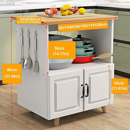 Kitchen Island with Cabinets Buffet Cabinet with Storage Sideboard with Hutch Bakers Rack Storage Cabinets for Dining Room, Kitchen, Living Room （Pantry Cabinet）(C,80x40cm/31.5x15.75in)