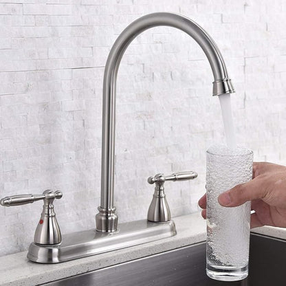 SHACO Kitchen Faucet with Side Sprayer, 2 Handle Faucet for Kitchen Sinks 3 Hole or 4 Hole, High Arc Kitchen Faucet with Water Supply Line, SC-SLYT003L-S new12