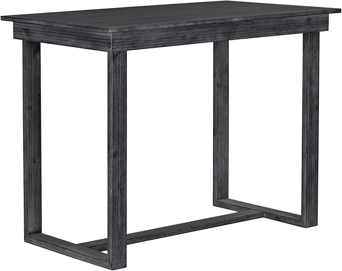 VilroCaz Farmhouse Counter Height Dining Table Set for 4, Wooden 5-Piece Kitchen Dining Room Pub Bar Table Set, 47'' Rectangular Dining Table and 4 Upholstered Stools for Small Places (Gray-H)