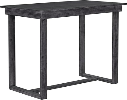 VilroCaz Farmhouse Counter Height Dining Table Set for 4, Wooden 5-Piece Kitchen Dining Room Pub Bar Table Set, 47'' Rectangular Dining Table and 4 Upholstered Stools for Small Places (Gray-H)