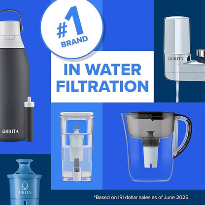 Brita Extra-Large 27-Cup Water Filter Dispenser with Standard Filter, WQA NSF/ANSI Certified, Removes Chlorine Taste & Odor, Reduces Zinc Copper & Mercury, BPA-Free, 1 Filter Included, Lasts 2 Months