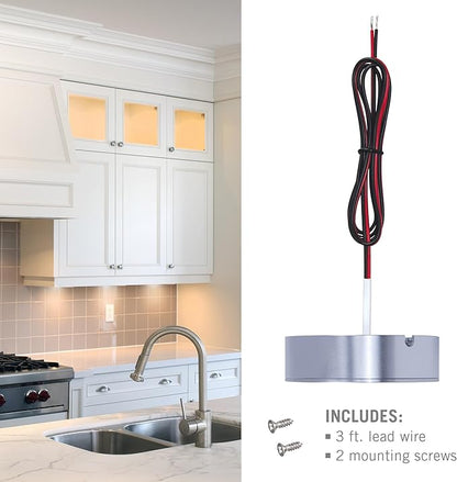Armacost Lighting TriVue Under Cabinet LED Puck Light Recessed Downlight, 2700K, Matte White, 213312