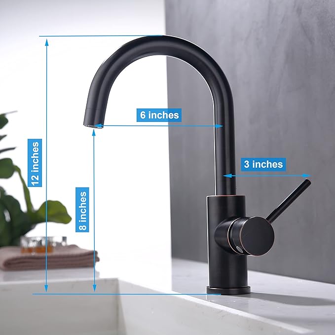 Oil Rubbed Bronze Bar Faucet Single Hole, WiPPhs ORB Wet Bar Faucets with Single Handle for Kitchen Sink and Mini Deck Mounted