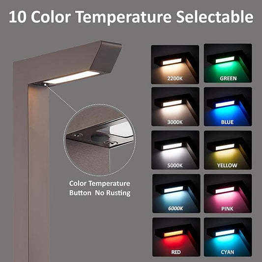 Low Voltage Pathway Lights, 12V 5W LED RGB Color Changing Wired Landscape Path Lights Outdoor for Walkway Driveway Garden of Christmas Halloween, CRI90, Aluminum, Bronze, ETL, Pack of 6