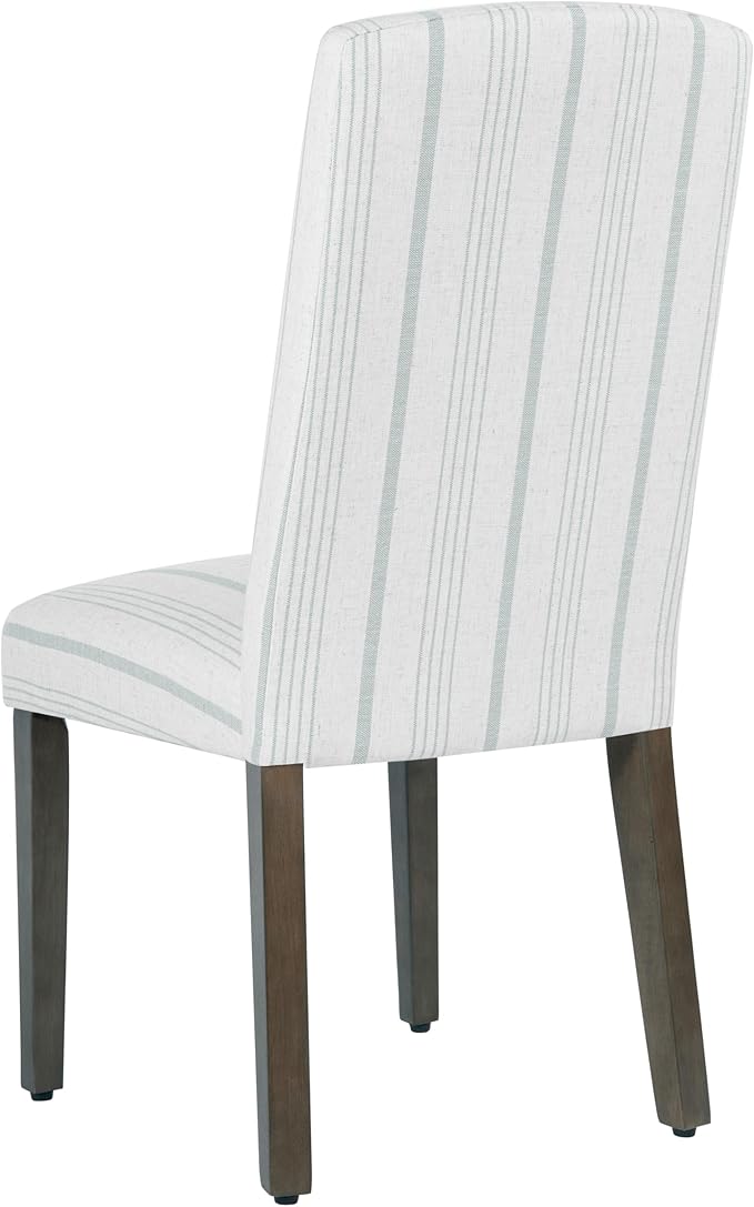 HomePop Parsons Classic Dining Chairs, Pack of 2, Dove Grey Stripe