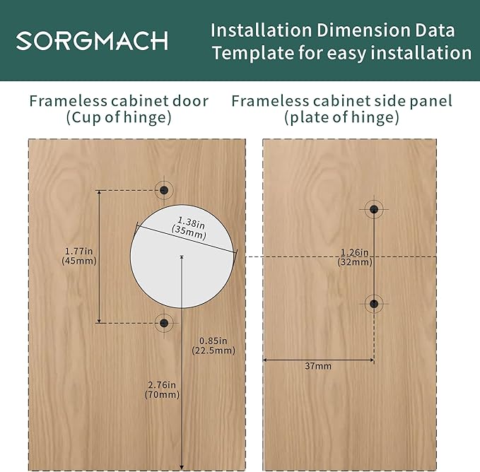 10 Pack Half Overlay Soft Close Cabinet Hinges 105° Frameless 3 Way Adjustable Soft Close Hinges for Cabinet Doors Kitchen Cabinet Door Hinges with Screws