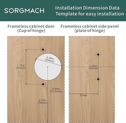 10 Pack Half Overlay Soft Close Cabinet Hinges 105° Frameless 3 Way Adjustable Soft Close Hinges for Cabinet Doors Kitchen Cabinet Door Hinges with Screws