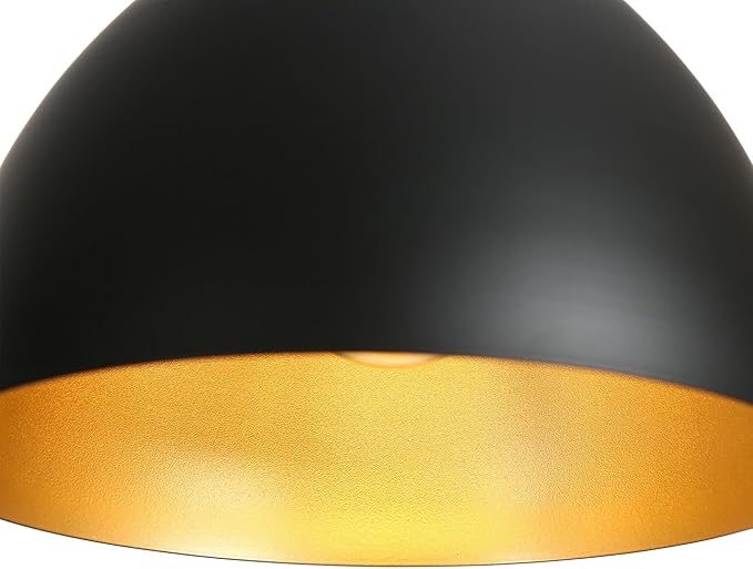 LOG BARN Black Chandeliers for Dining Room, Modern Farmhouse Linear Pendant Lighting for Kitchen Island, 3-Light Ceiling Fixture Hanging with Dome Metal Shade