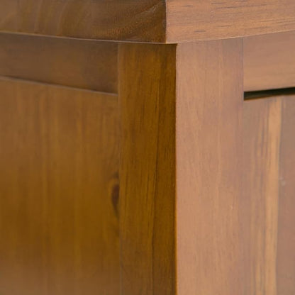 SIMPLIHOME Warm Shaker Storage Cabinet - 32 inch Wide Solid Wood 2-Shelf Low Storage Cabinet in Light Golden Brown, Transitional Accent Cabinet for Entryway with Tempered Glass Doors and Shelves