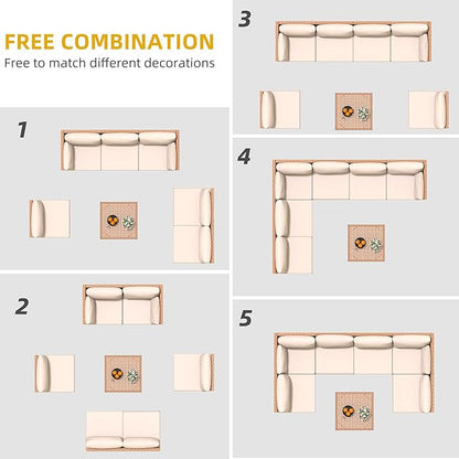 DWVO 7 Pieces Patio Furniture Set, PE Rattan Wicker Patio Conversation Set for Patio Backyard Poolside Porch, Outdoor Sectional Sofa with Coffee Table & Cushions