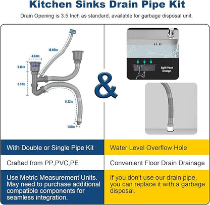 Black Drop in Kitchen Sink, 30x18 Inch Stainless Steel Single Bowl Kitchen Sinks, Topmount 18 Gauge Metal Laundry Sink with Drain Basket and Strainer Mesh Set