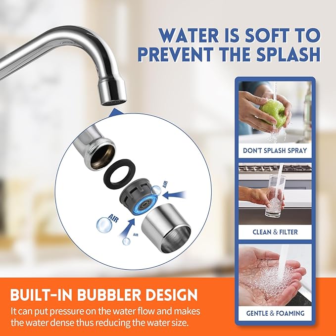 Commercial Kitchen Faucet with Sprayer 21" Height 8" Adjustable Center 8" Swing Spout, Wall Mount Kitchen Sink Faucet with Pull Down Pre-Rinse Sprayer