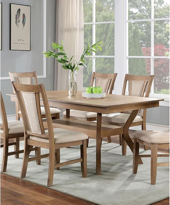 Modern Tone Dining Table with Open Lower Shelf - 64" L x 38" W x 30 1/4" H