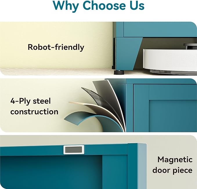 67" Tall Storage Cabinet with Reversible Doors and Adjustable Shelves,Metal Slim Freestanding Cabinet for Bathroom Kitchen Garage Small Spaces,Blue,5-Tier 1 Pack