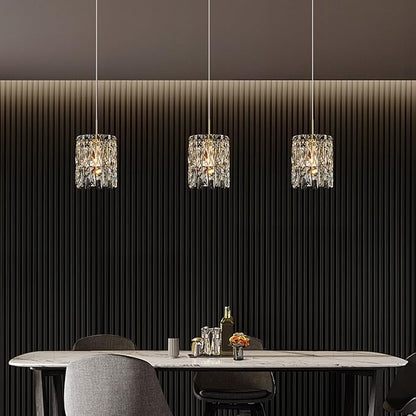 Modern K9 Crystal Pendant Lights Kitchen Island,1 Lighting Gold Chandeliers for Dining Room Light Fixtures Over Table,Hanging Chandelier for Kitchen Island Entryway Bathroom BedHead Light