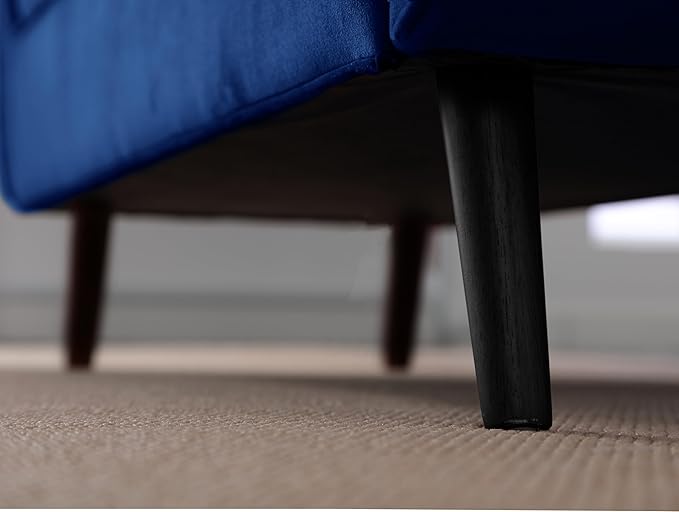 Modern Ottoman Bench with Storage, Upholstered Footstool for Bedroom Living Room Hallway, Bedside Pouf Toy Storage Ottoman Footrest, Versatile Storage Chest Bench Seat,Navy-Velvet